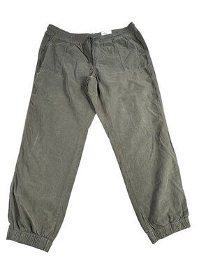 NEW Sonoma Women's Olive Green Gray Jogger Pants Sz XL High Rise Elastic Relaxed